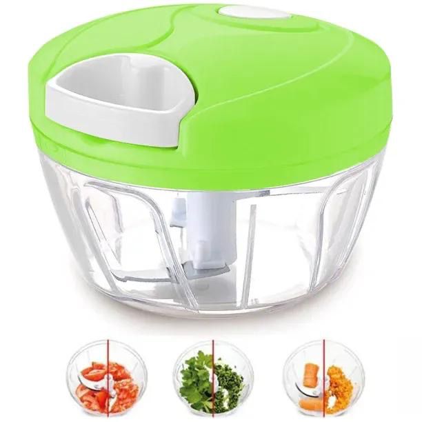 Manual Food Chopper 500ml Hand Pull Vegetable Cutter Garlic Onion Mincer Food Processor Stainless Steel Blades Easy Clean Kitchen Tool